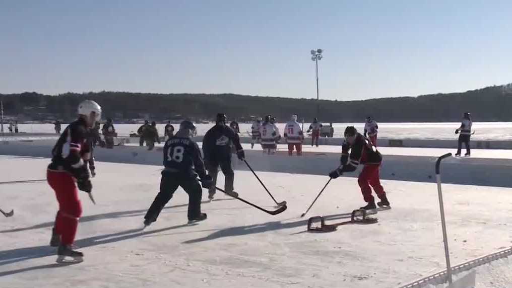 Players hit ice for annual New England Pond Hockey Classic