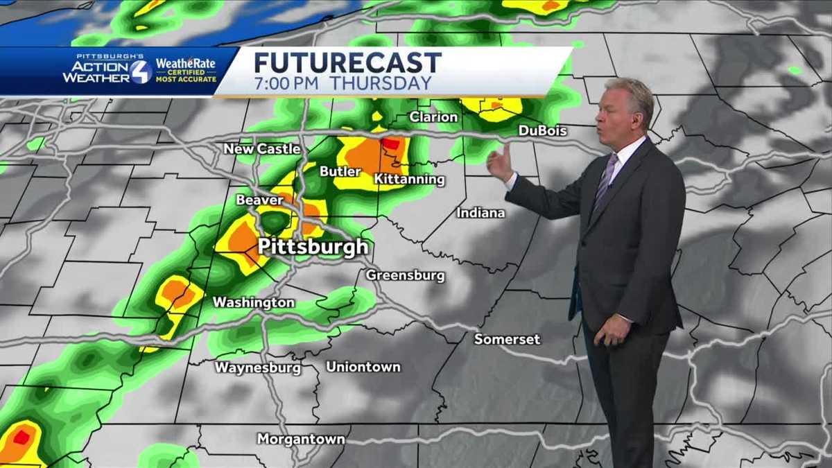Rain showers and gusty winds Thursday as cold front moves in