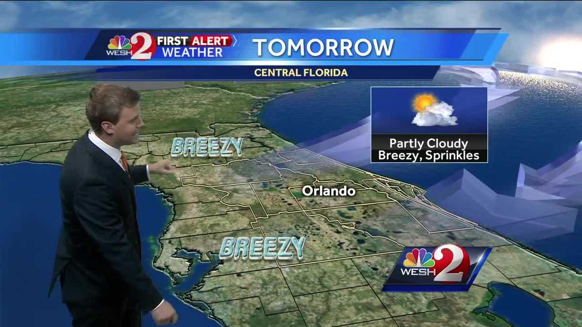 Partly cloudy and breezy Sunday