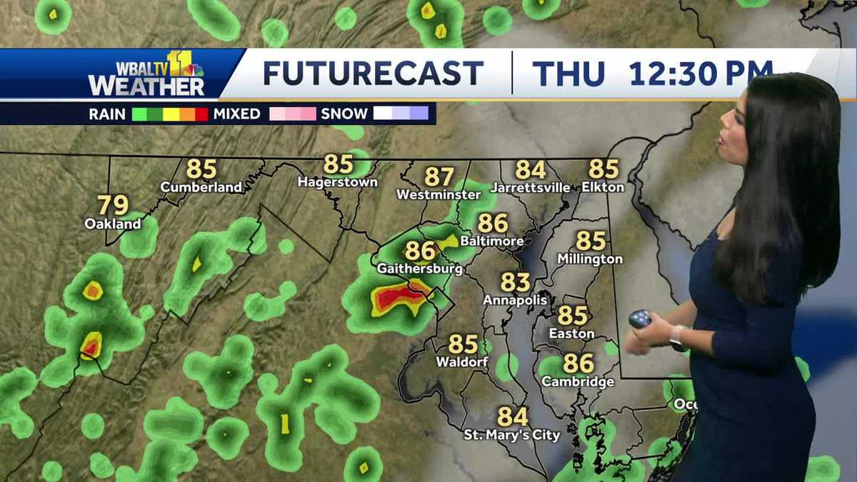 Temps in the 90's Wednesday, rain in forecast for week