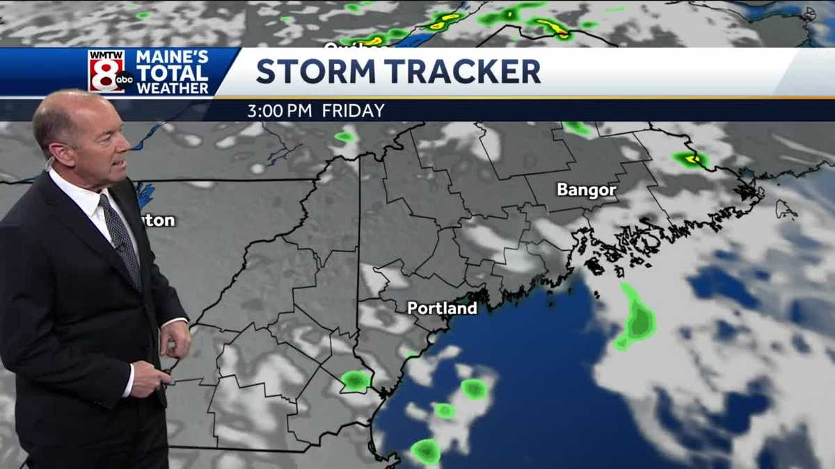 Scattered showers and a few storms later today