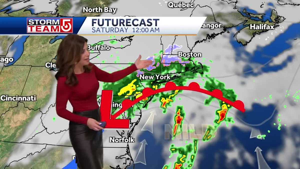 Video: Clouds build with cooler temps ahead of rain, snow showers