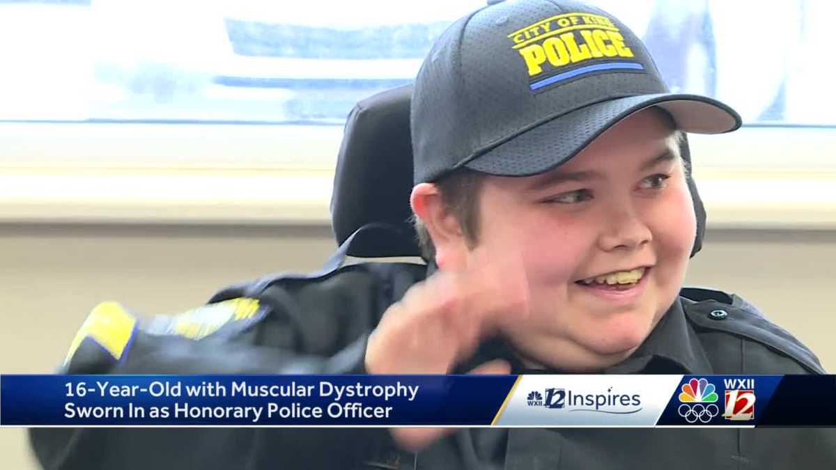 Teen fighting muscular dystrophy honorary police officer(00)