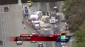 2 big rigs involved in deadly Stockton crash