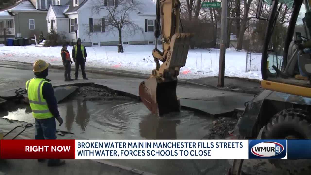 Crews Work To Repair Water Main Break