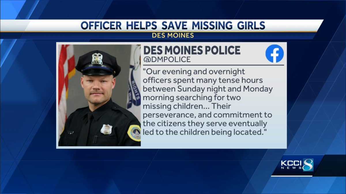 Iowa police officer helps save missing girls