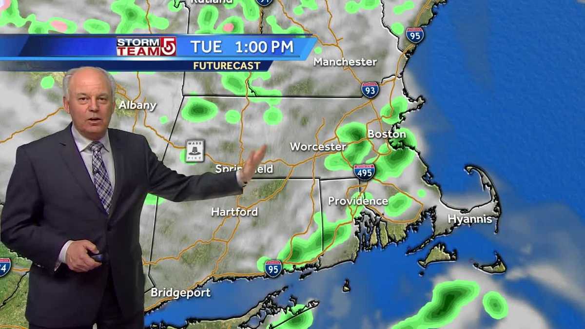 Video Below average temps., spot showers