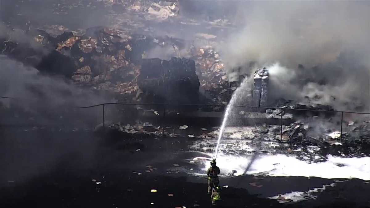 Crews battle fire at recycling facility in Orange County
