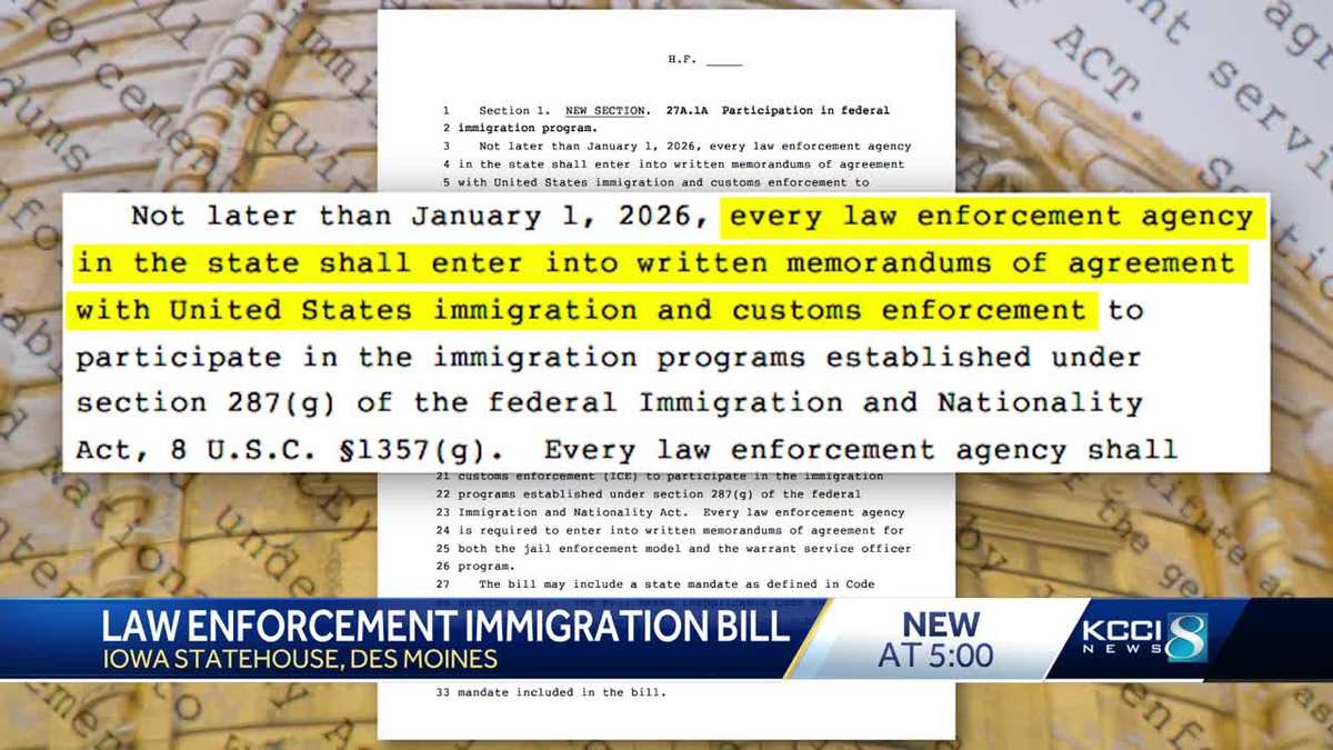 Iowa law enforcement immigration bill passes through subcommittee
