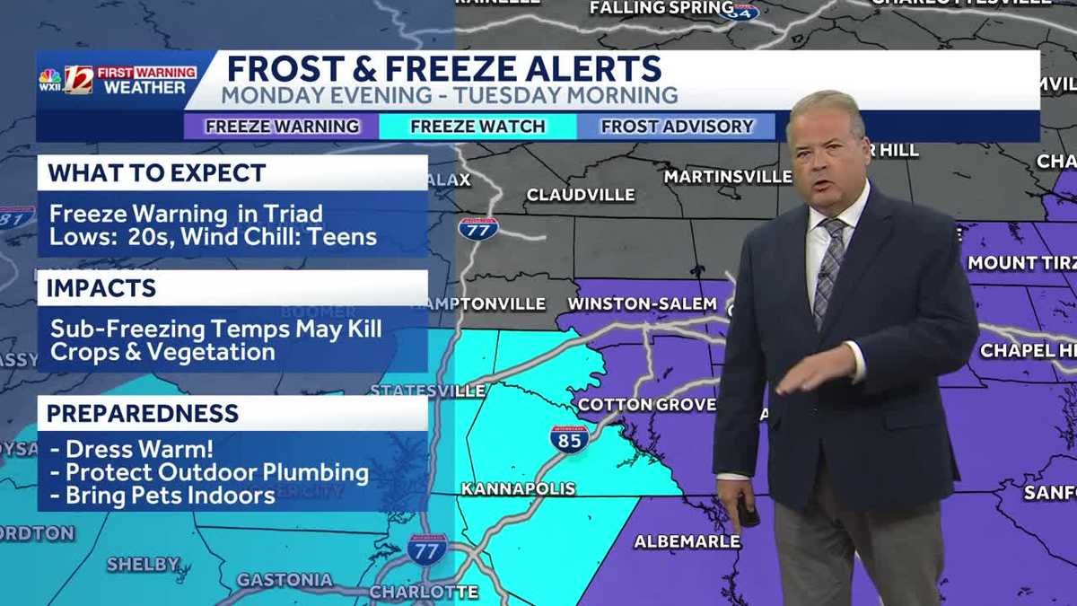 Arctic air is moving into North Carolina and will make next two days very cold