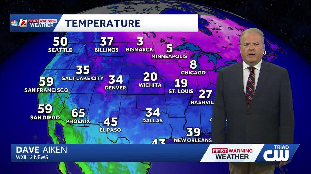Dry thru Friday and Cold temperatures continue.  We are studying the weekend setup for a chance of winter weather