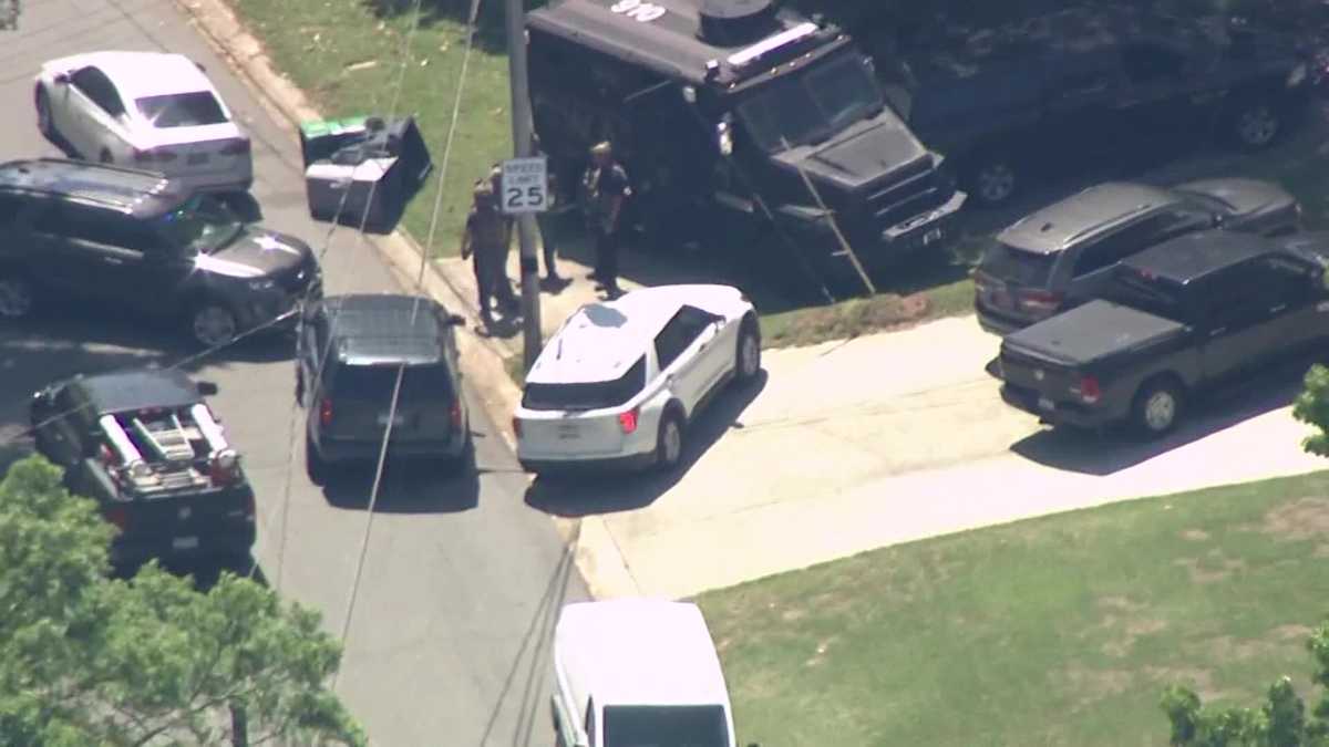 North Carolina police officers shot: Aerial views capture chaotic scene ...