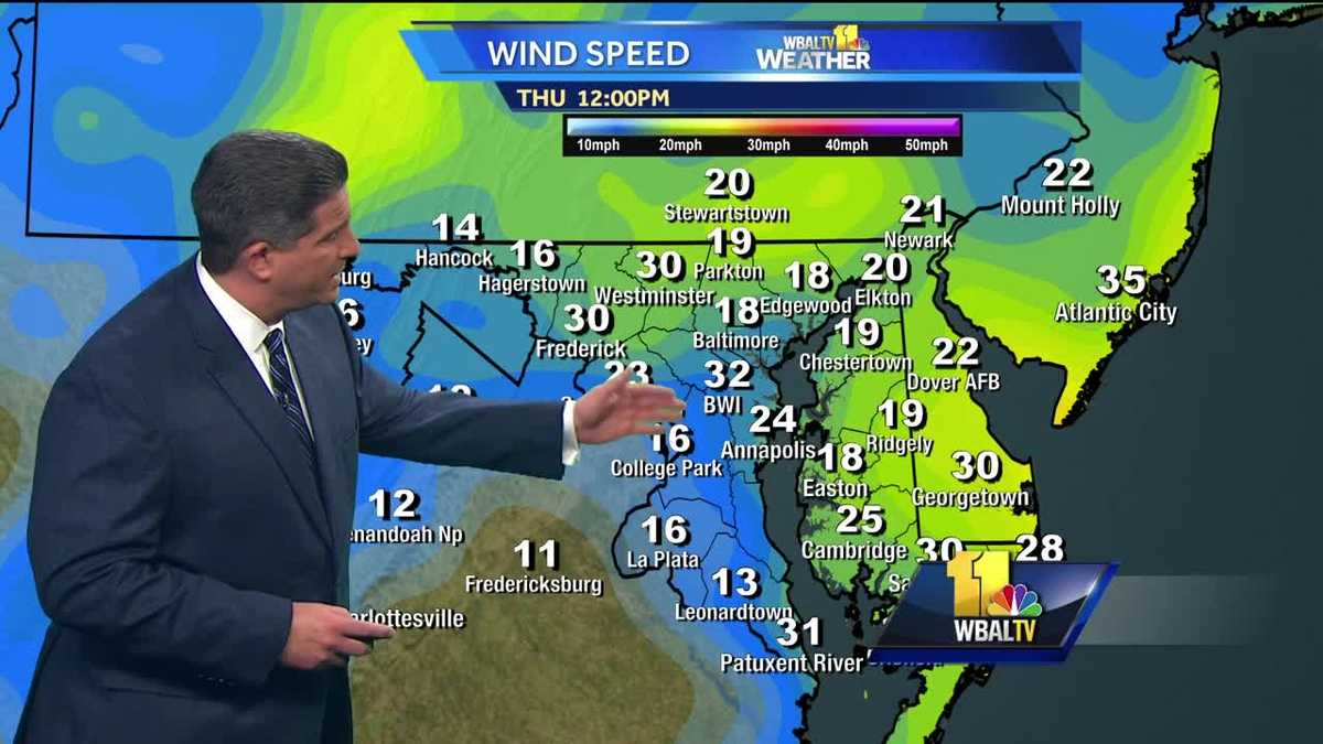 Sunny, cold and windy on Thursday