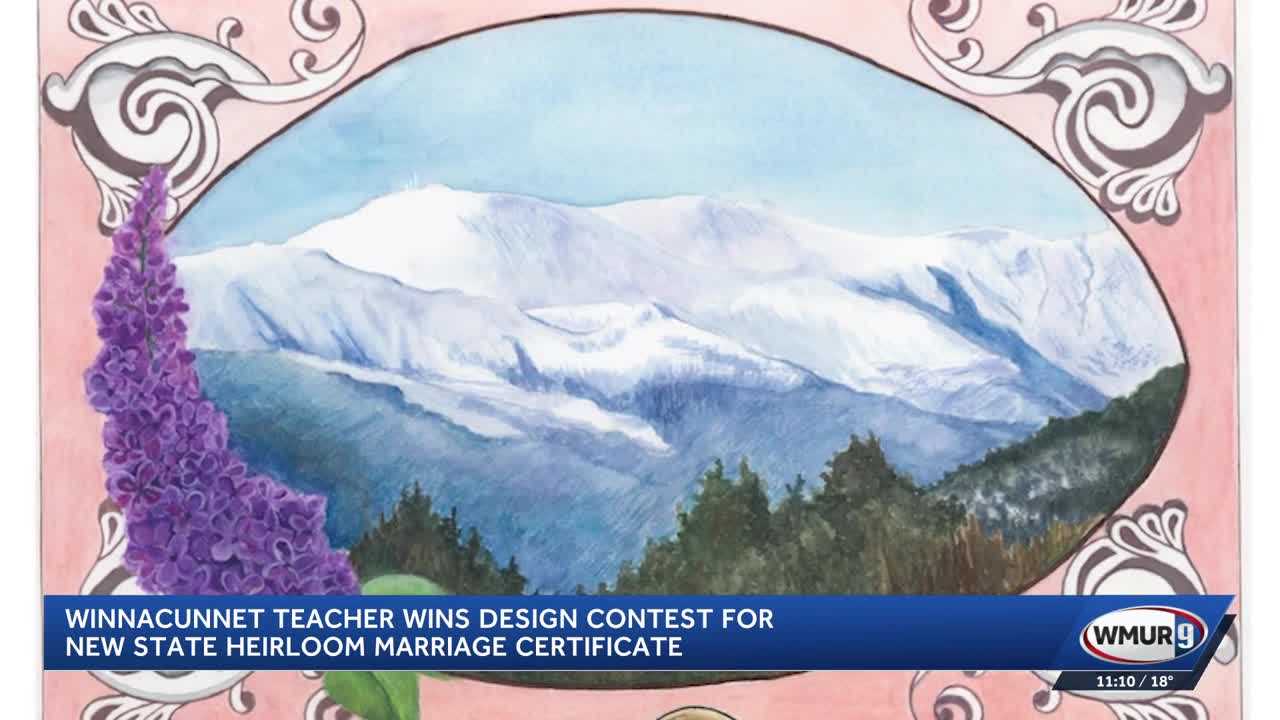 New heirloom marriage certificates to feature Winnacunnet art teacher's winning design