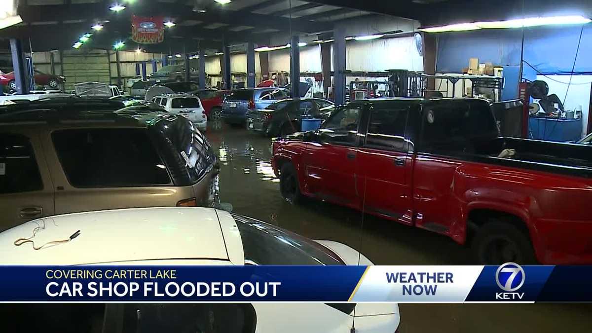 Flooding shuts down Carter Lake auto repair shop