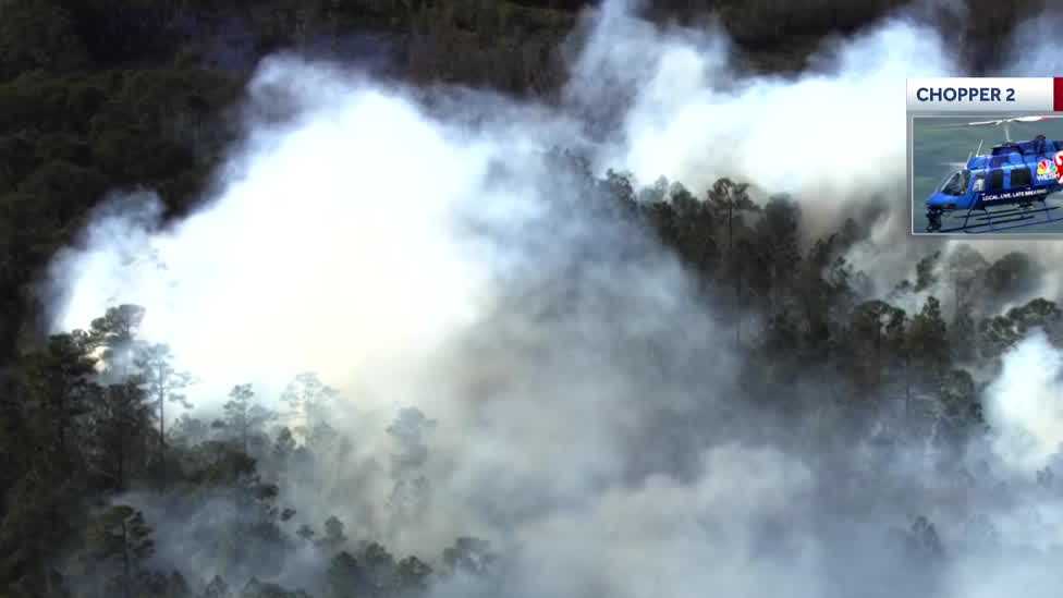 Video: Dry conditions, gusty winds fuel bush fire in Orlando