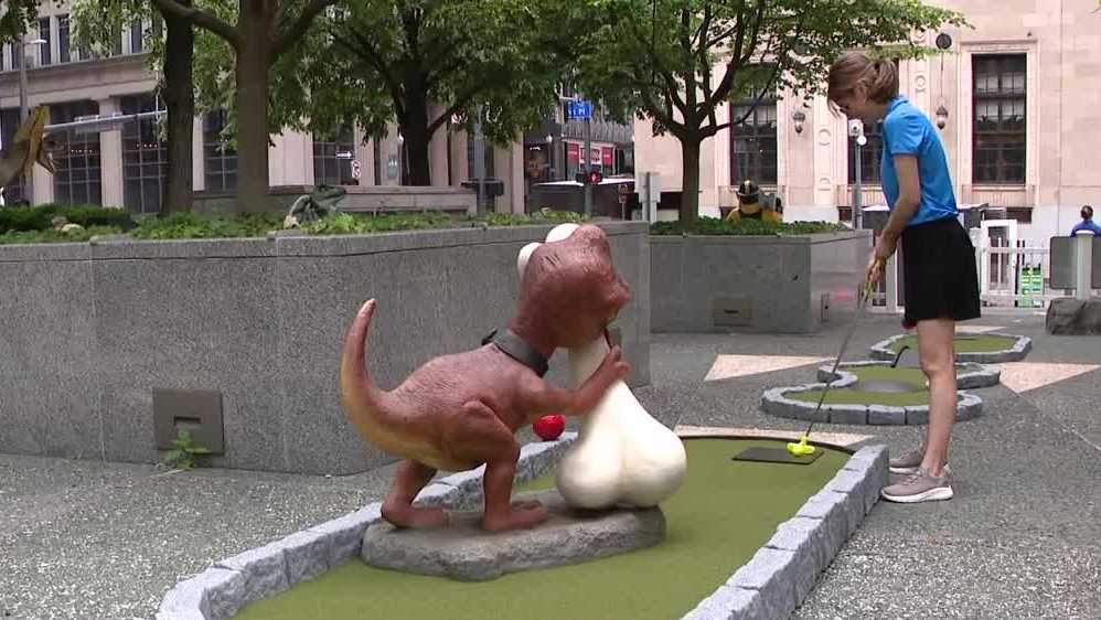 Take a swing at Downtown Pittsburgh's only mini-golf course