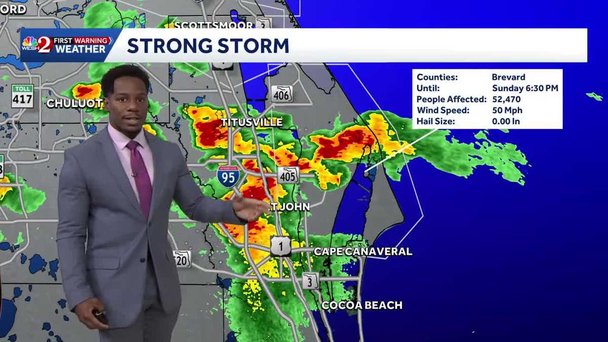Strong Storms Surge Before Sunset in Central Florida - Monitoring Impact Weather Along the Coast