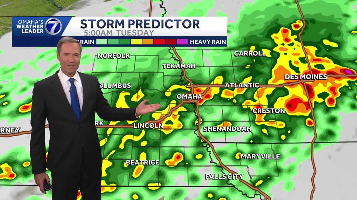 More rain chances Overnight in Omaha 9/14 to 9-15