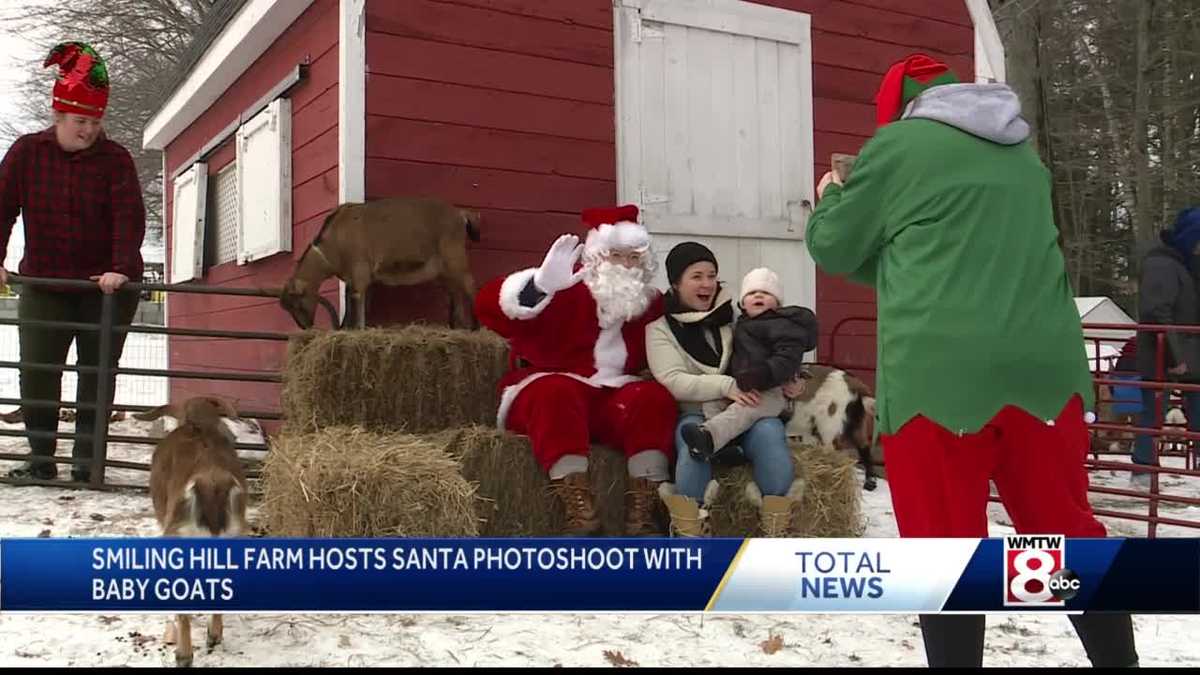 Smiling Hill Farm hosts photo shoot with Santa Claus and baby goats