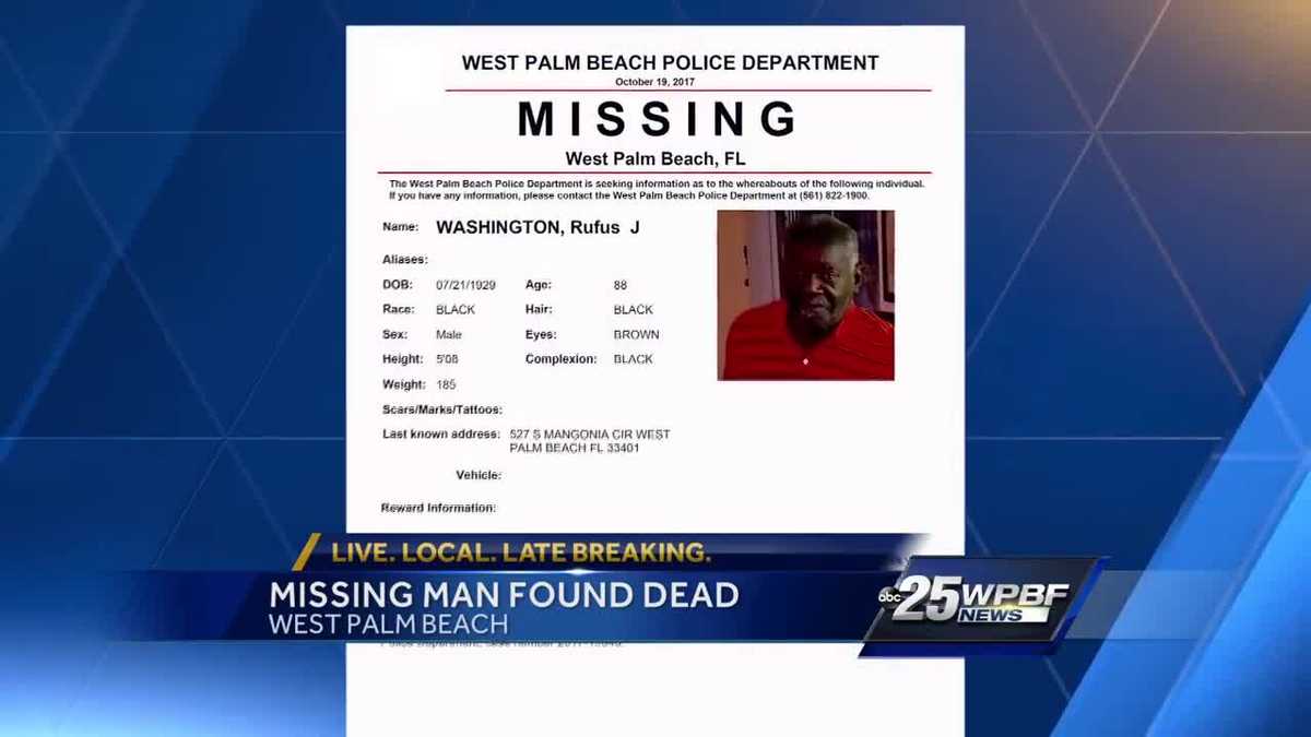 Missing man found dead in West Palm Beach
