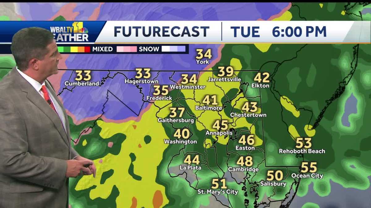 Rain and wintry mix tonight, colder weekend ahead