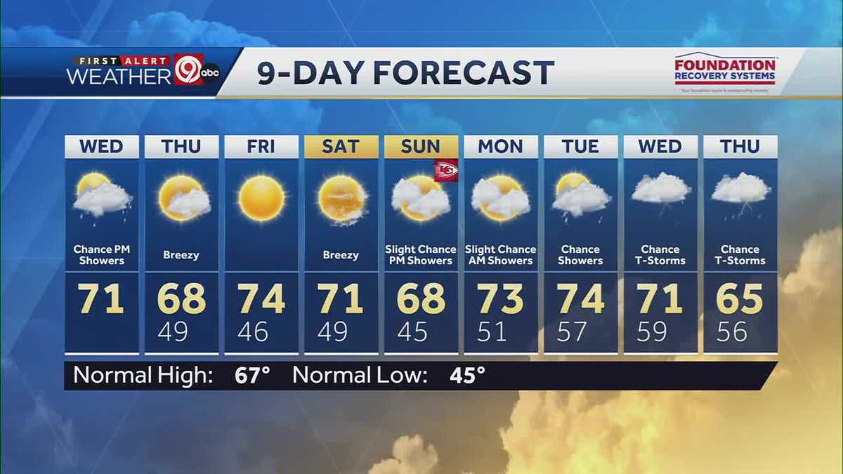 Mostly cloudy and windy, brief chance of showers in the evening