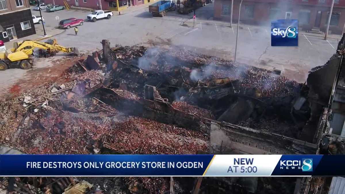 Remains of Ogden grocery store still smoldering days after blaze