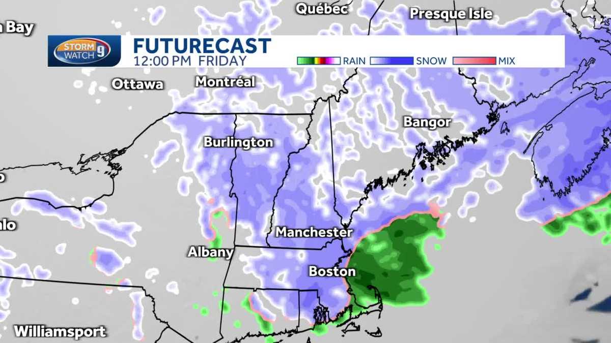 New Hampshire hourly weather: Snow to continue Friday