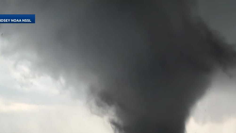 Large tornado captured on video in central Nebraska