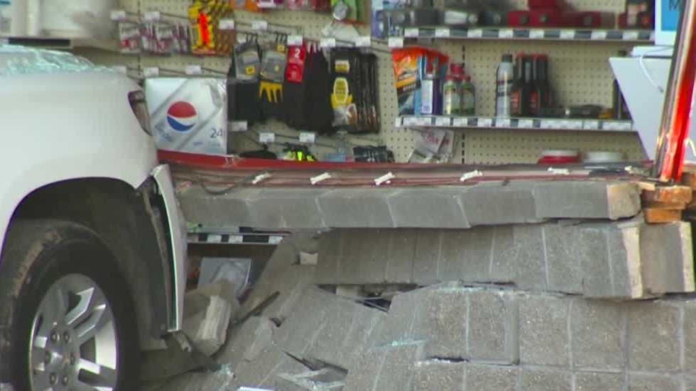 Authorities say vehicle crashed into Casey's, suspect tried to flee