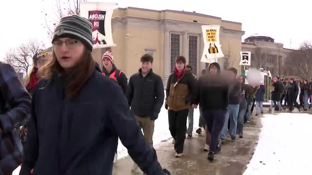 Shorewood students walk out of school, protest ICE