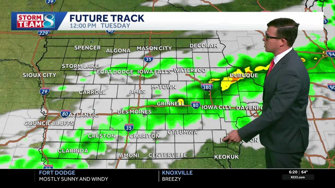Iowa weather: Windy conditions bring a chance of rain over Iowa today