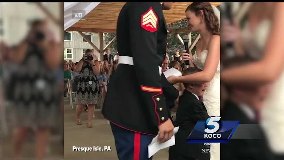 Must See Marines Son Cries In New Stepmoms Arms During Vows