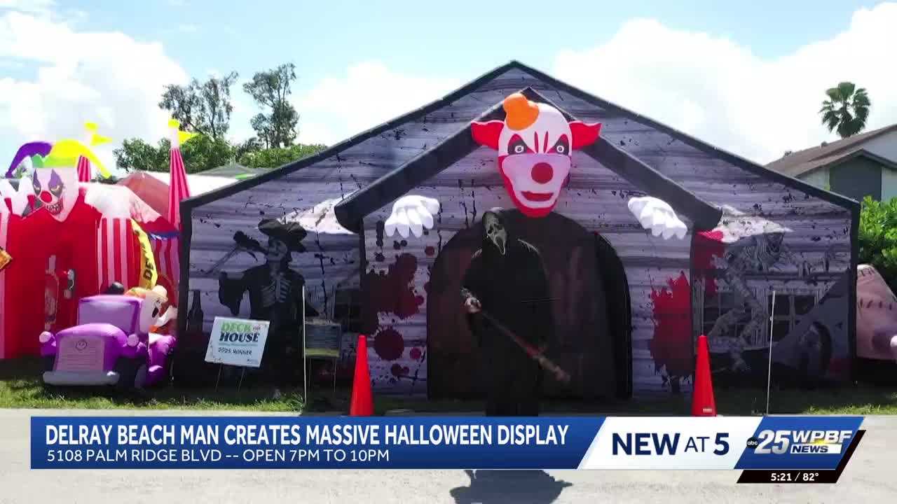 Delray Beach man builds biggest haunted house yet in his front yard for free Halloween fun