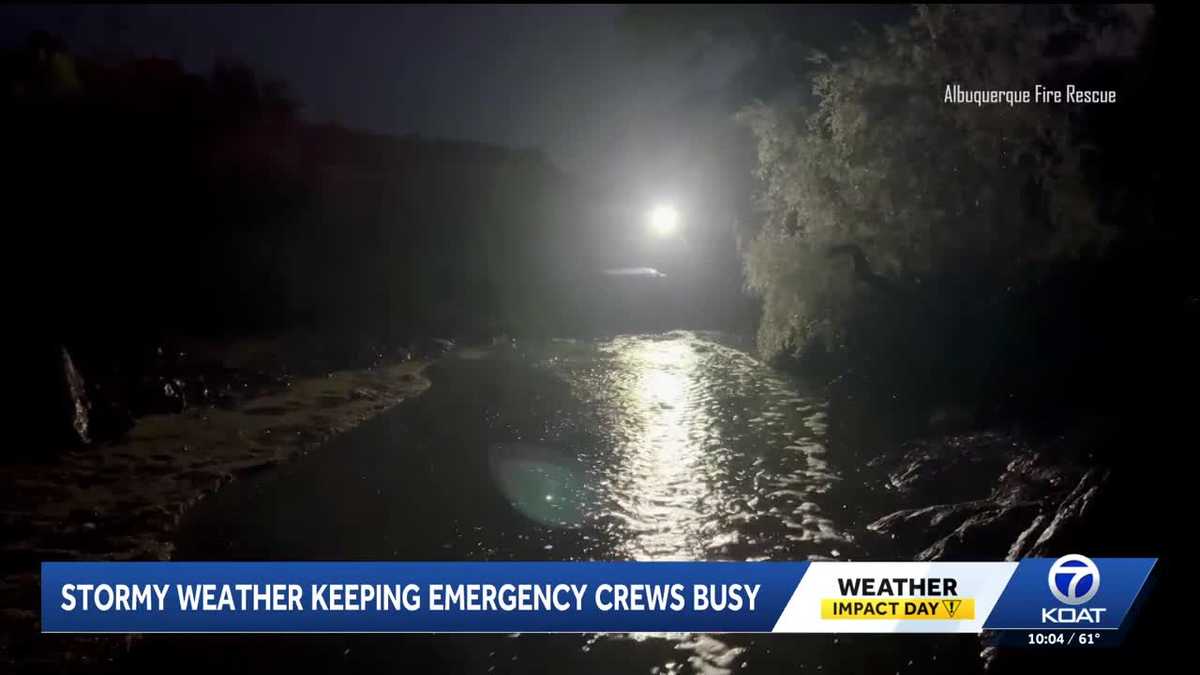 Rain-soaked Albuquerque sees car slam into home and people trapped in arroyos