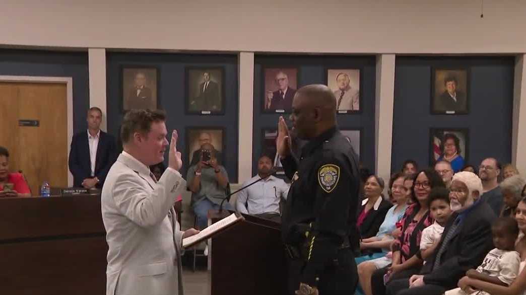Shively swears in first Black police chief in department history