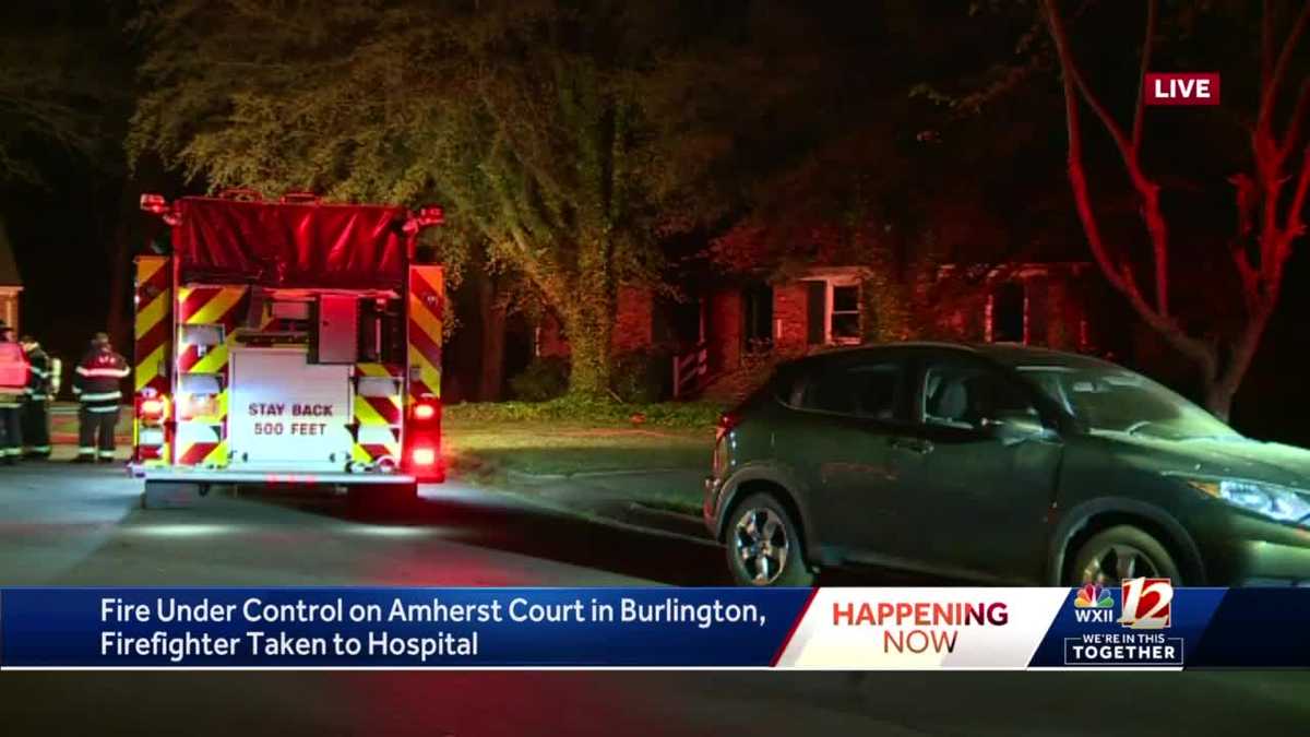 Firefighter falls through floor during house fire in Burlington