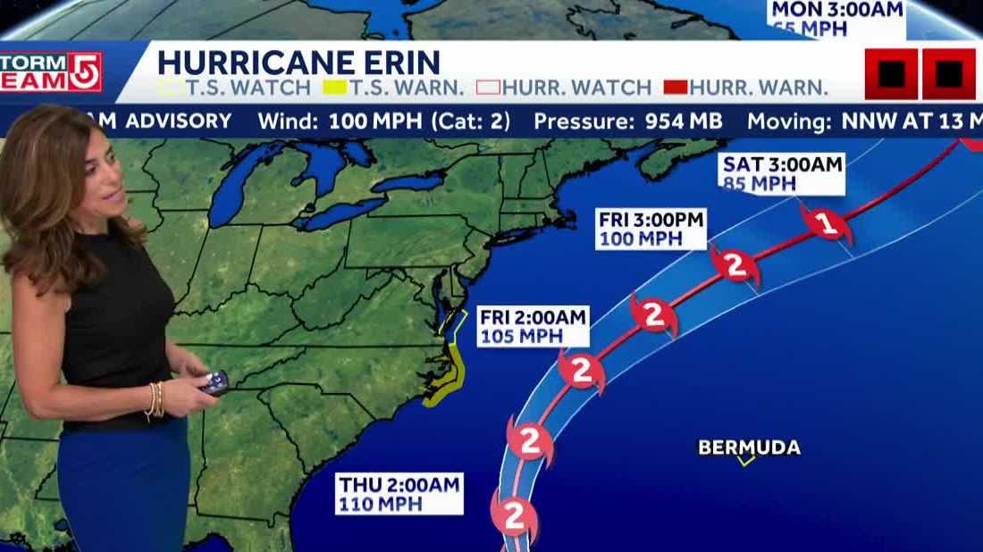 Video: Rain developing today & tracking Erin