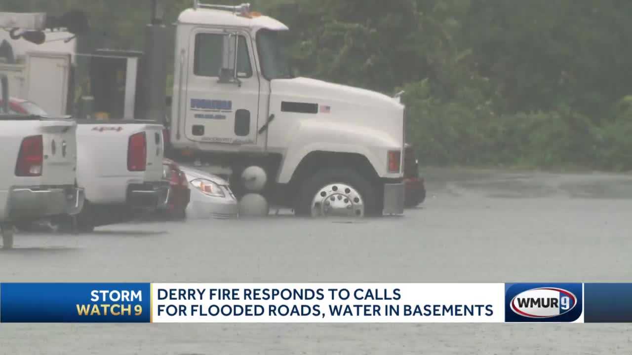 Heavy rain causes street flooding in some New Hampshire towns