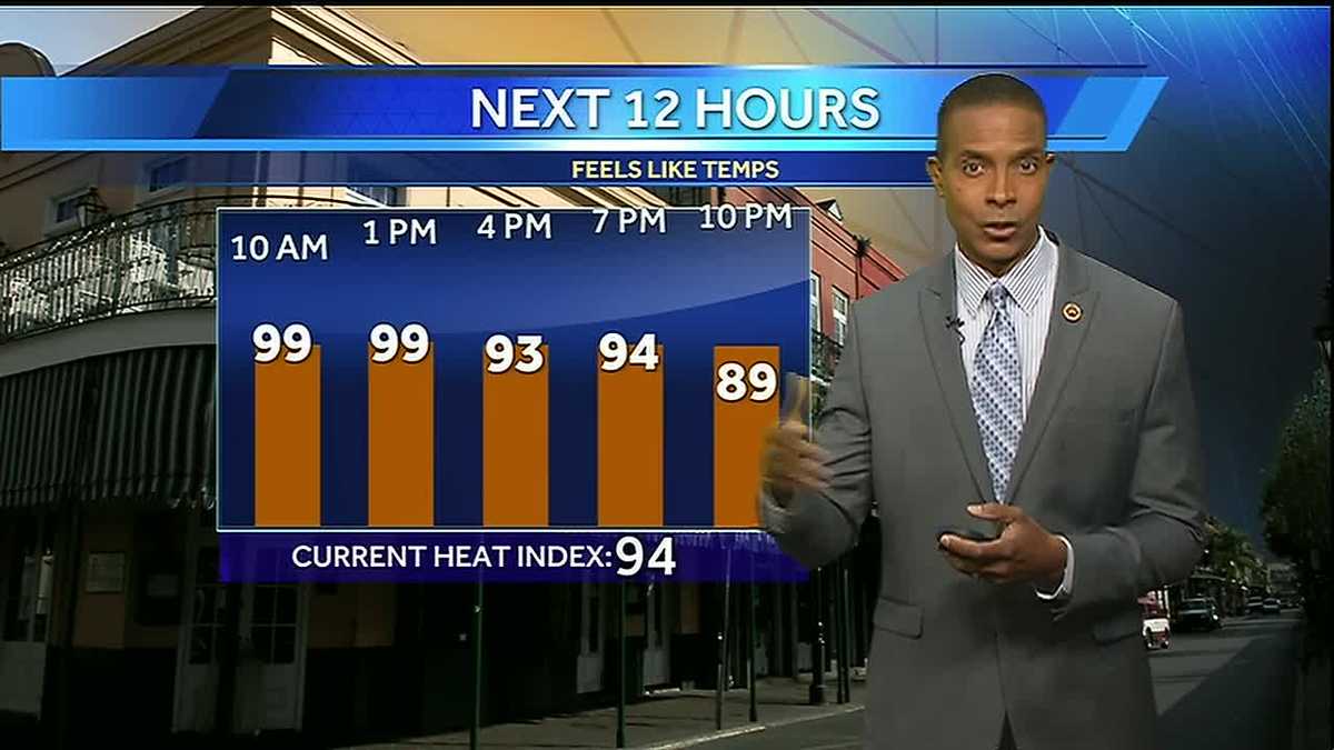A cloudy and hot Saturday with rain and storms