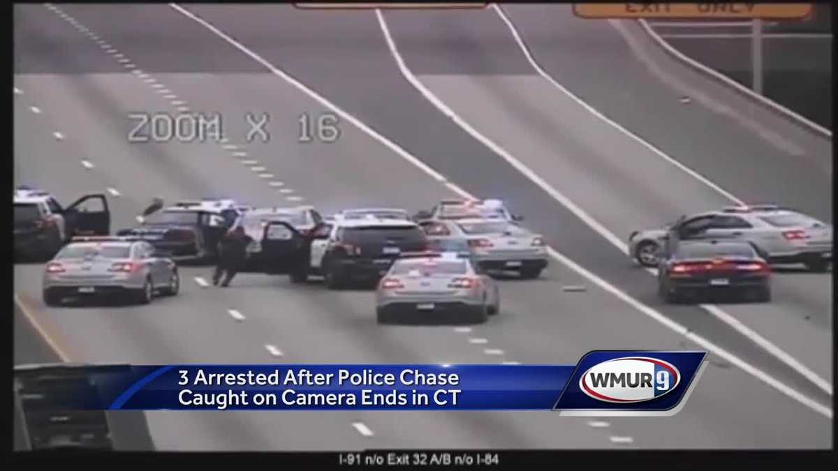 Three Arrested After Police Chase Caught On Camera Ends In Ct 