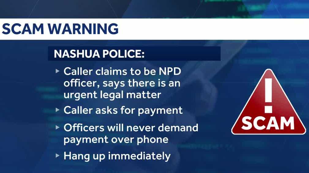 Nashua police issue scam warning