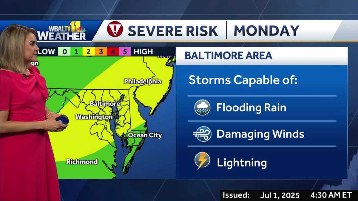 Severe thunderstorms Tuesday for an Alert Day in Maryland