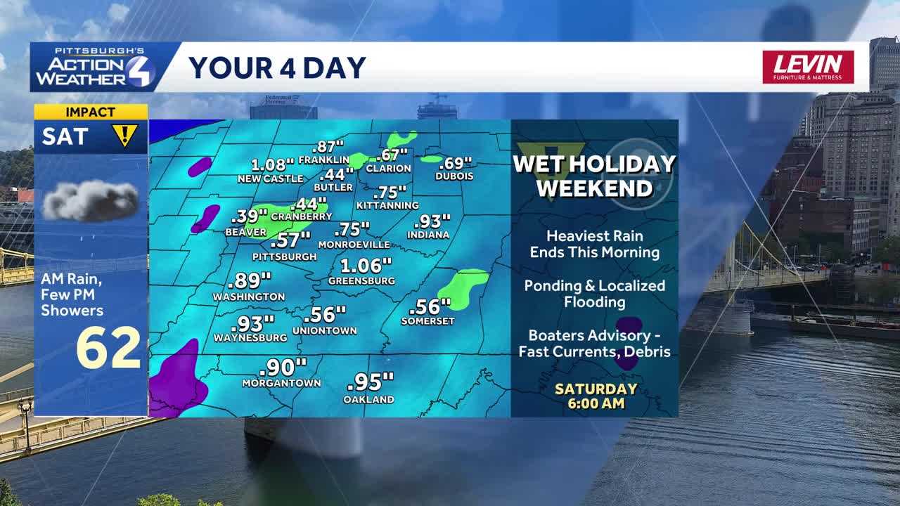 Late Day showers Sunday; Dry Memorial Day