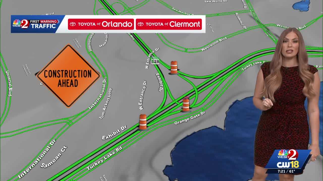 Overnight closures on I-4 westbound ramp to SR-528 through Friday