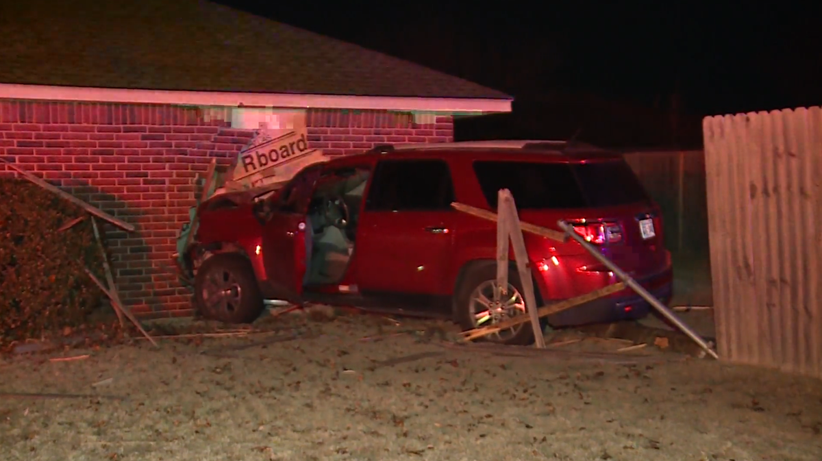 OKC homeowner taken to hospital after crashes into house