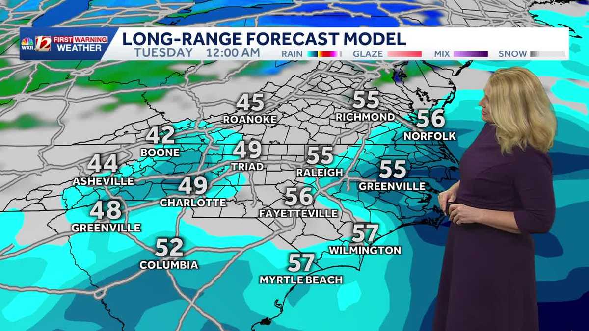 More clouds Sunday, umbrella weather in North Carolina on Monday