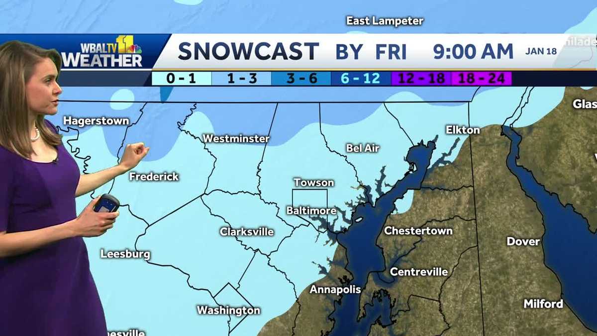 Burst of snow possible in colder Baltimore suburbs