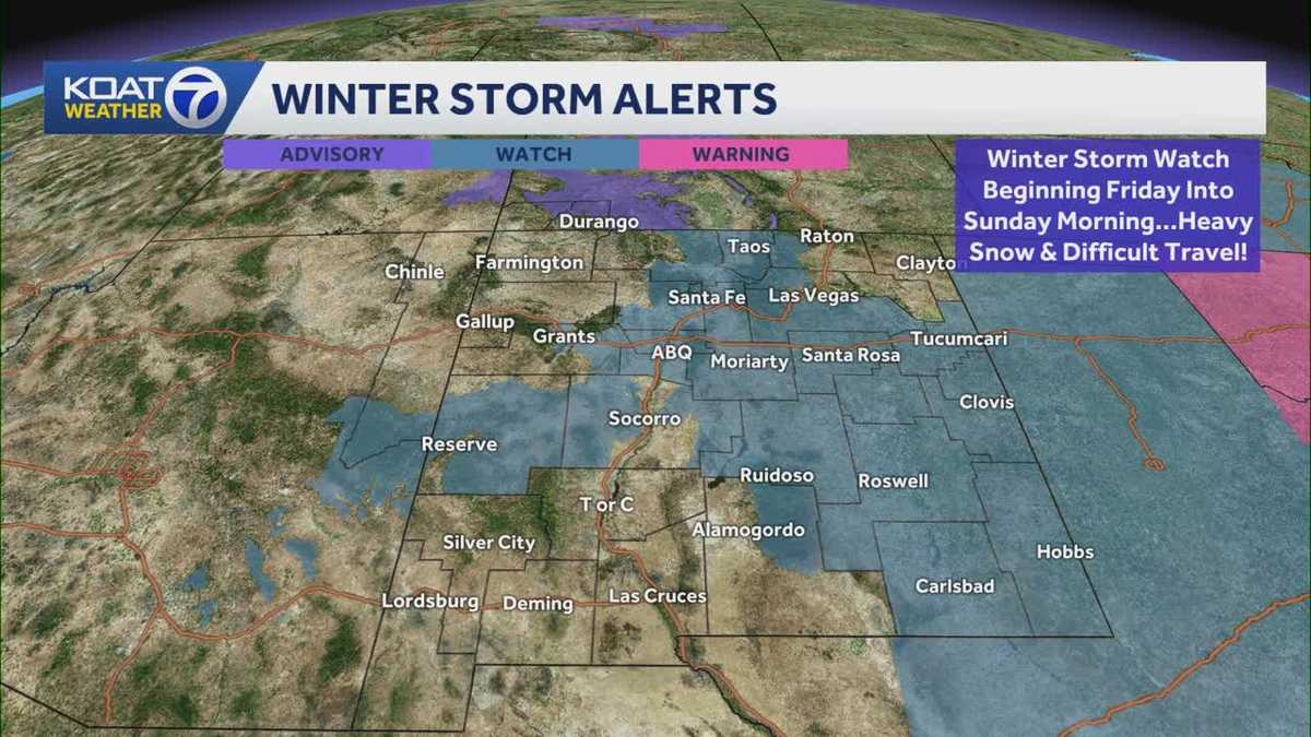 Winter storm watches continue as powerful storm is set to impact New Mexico